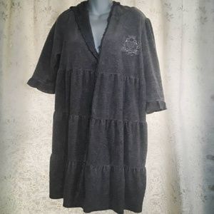 Juicy Couture Ruffled Grey Hooded Robe Size M